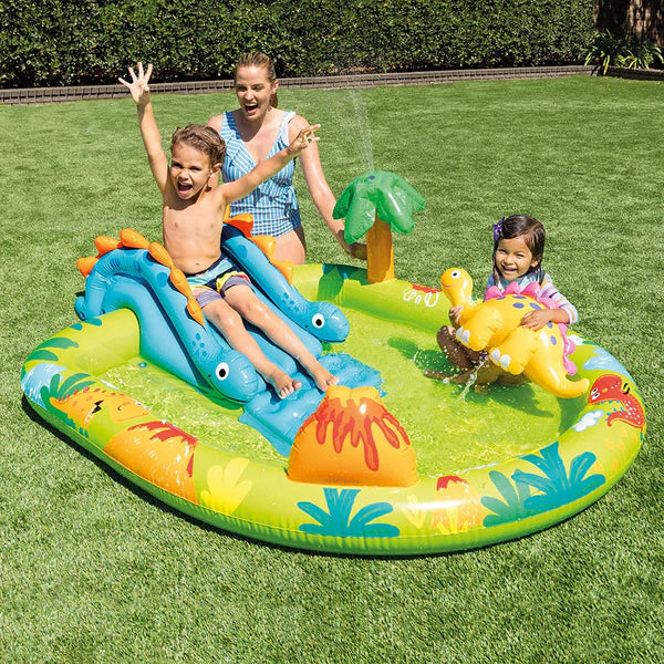 Intex Wet Set Dinosaur Kids Inflatable Play Pool - 6feet x 5feet x 2feet