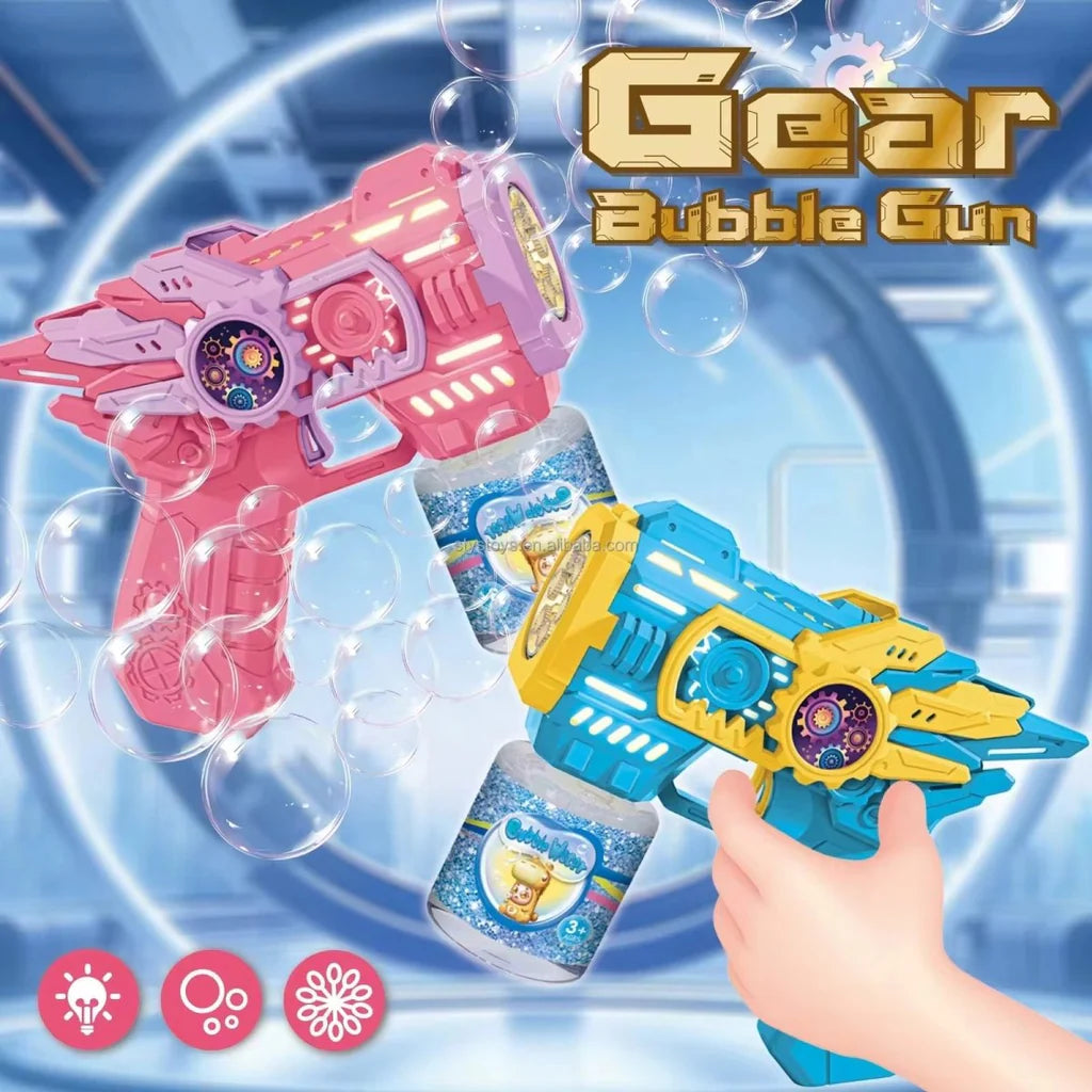 Bubble Gun Toy with Bubble Water – Automatic Bubble Blower for Kids