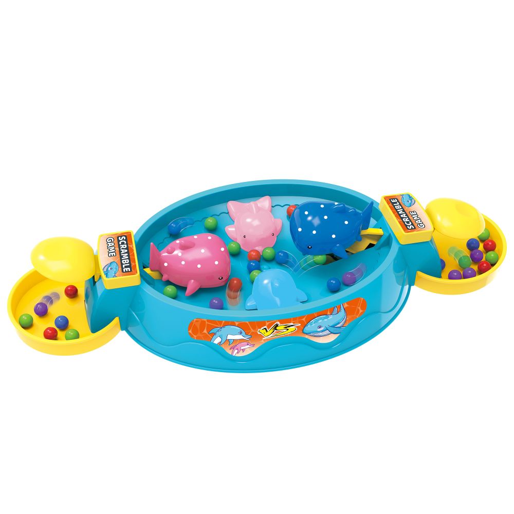 Ocean Theme Fish Scramble Game – Dolphin Eating Beans Ball Game for Kids & Family