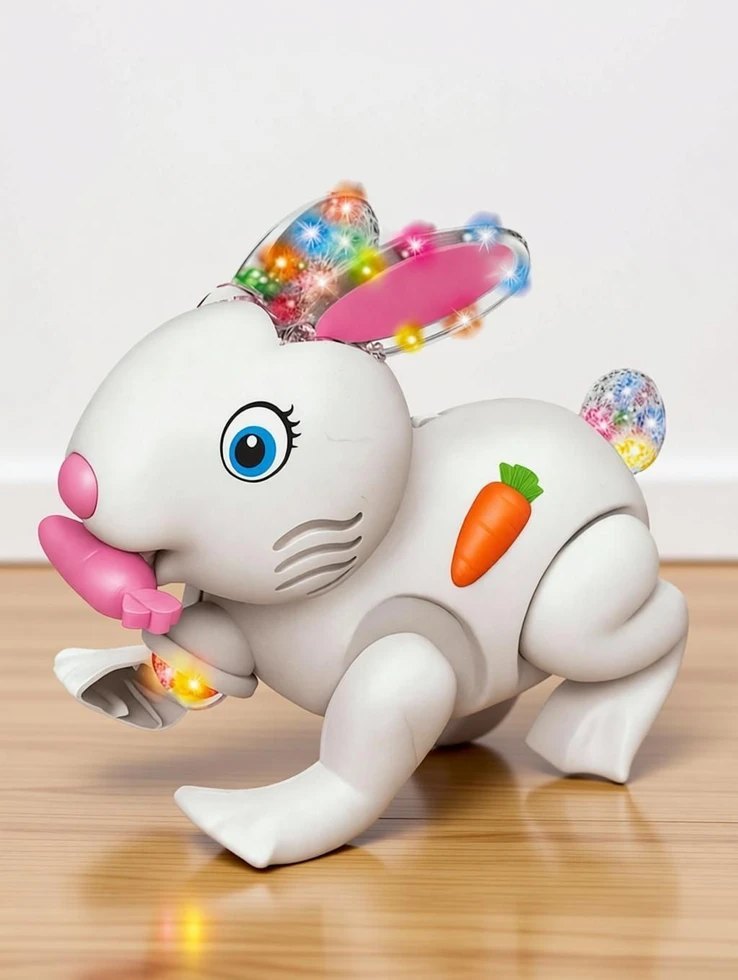 Musical Walking Rabbit Toy with Light & Music – Battery Operated Bunny Toy for Kids