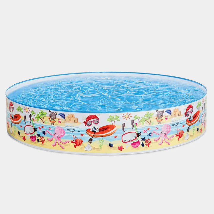 Intex Wet Set Collection Rigid Wall Kiddie Pool 5ft x 10in (152cm x 25cm) – Without Air Inflatable Kids Swimming Pool