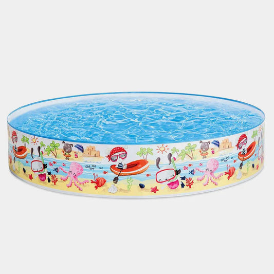 Intex Wet Set Collection Rigid Wall Kiddie Pool 5ft x 10in (152cm x 25cm) – Without Air Inflatable Kids Swimming Pool
